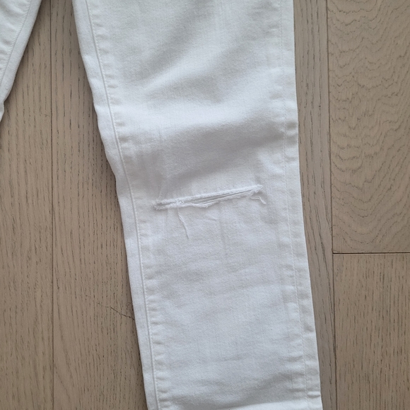 Frame Denim Women's Le Skinny De Jeanne Jeans White RARE Single Knee Rip Sz 28 - Picture 2 of 8